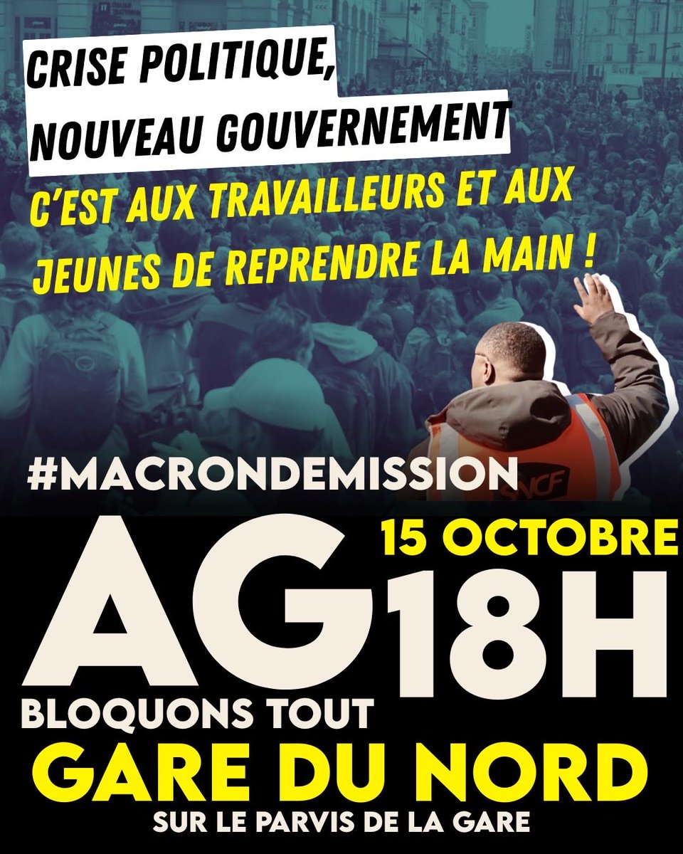 🔴 Faut qu’on arrête le blabla sur les réseaux et qu’on commence à s’auto-organiser. Le PS a sauvé temporairement Macron et Lecornu, il faut tous les faire tomber par un retour de la mobilisation. On ne peut pas accepter qu’ils passent 31 milliards de régression sociale en