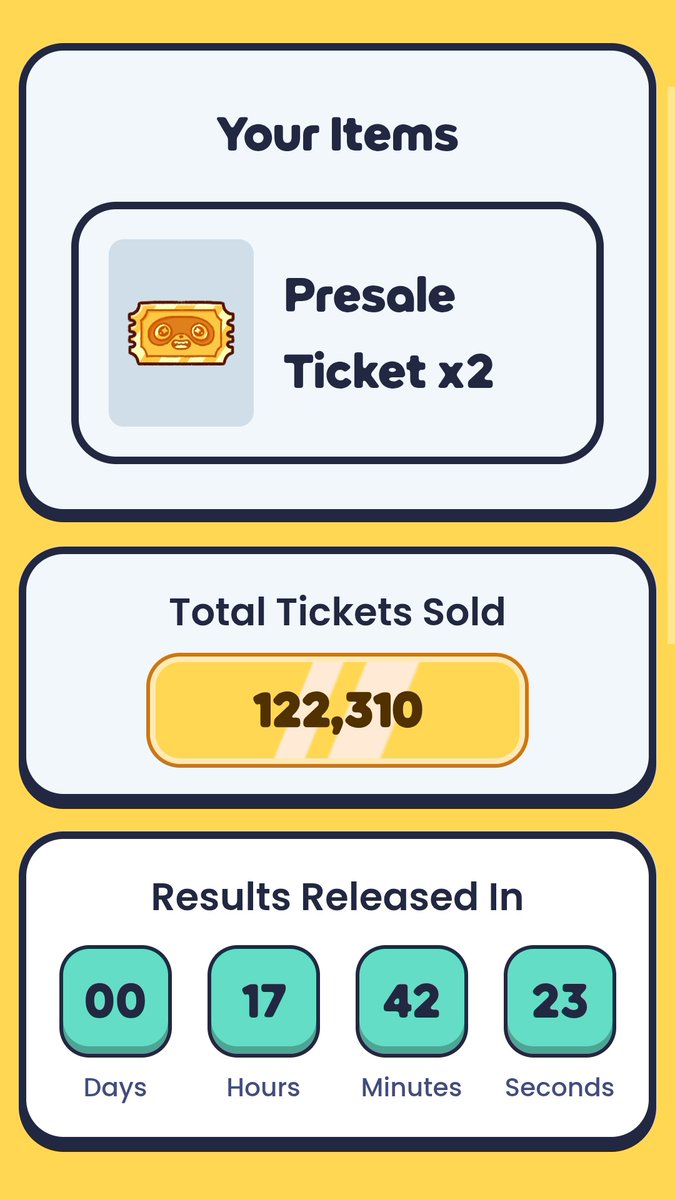 122,310 ticket!!
122,310,00 RON!!!
But I only have 2 ticket roughly 6.35% chance of getting booster pack!
Am I calculate the rate correctly?