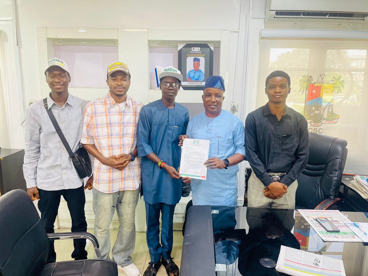 NabasNational's tweet photo. Courtesy Visit to Hon. Yahaya Lateef Olawale (WAY); Commissioner II, Lagos State Civil Service Commission.
https://t.co/1lxGHM3KOb
#NABAS2025
#THEPACESETTERS
#EFFECTIVEREPRESENTATION https://t.co/ns7EUu0OX7