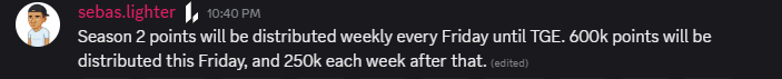 Glighter Friends 
Point Distribution will be on Fridays
This week 600k Points !! 🔥🔥🔥
After that 250k each week.
<a href="/Lighter_xyz/">Lighter</a>