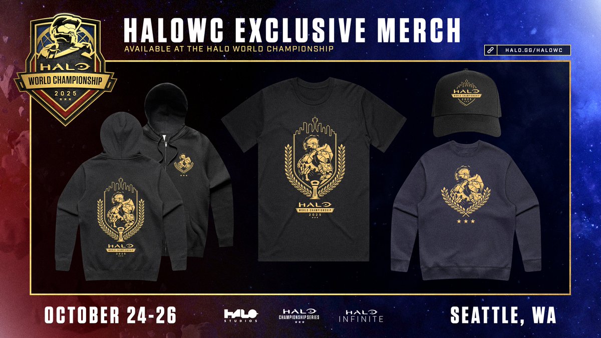 Mark the end of an era with limited-edition gear - Available at the Halo World Championship! 🌎🏆

#HaloWC