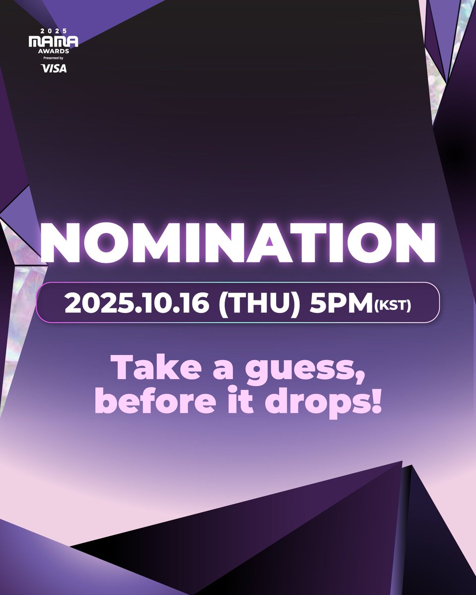 DIFUNDAN🚨

ESTE JUEVES SON LAS NOMINACIONES EN LOS MAMA Y SE ABRIRÁ LA VOTACIÓN 💜

HORARIOS
Jueves 16 de octubre
02:00 AM🇸🇻🇳🇮🇬🇹🇨🇷🇧🇿🇭🇳🇲🇽
03:00 AM🇵🇦🇪🇨🇵🇪🇨🇴
04:00AM🇩🇴🇧🇴🇵🇷🇻🇪🇨🇺
05:00AM🇺🇾🇦🇷🇧🇷🇵🇾🇨🇱
10:00AM🇪🇸🇮🇹

▪︎Una hora después se abrirá la categoría "Fans Choice of the Year" que(+)