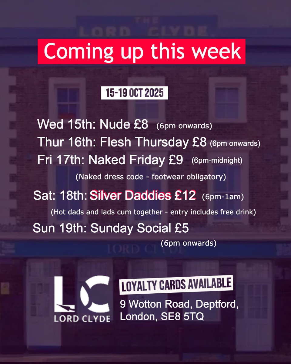 Coming up this weekend at the Lord Clyde in Deptford.