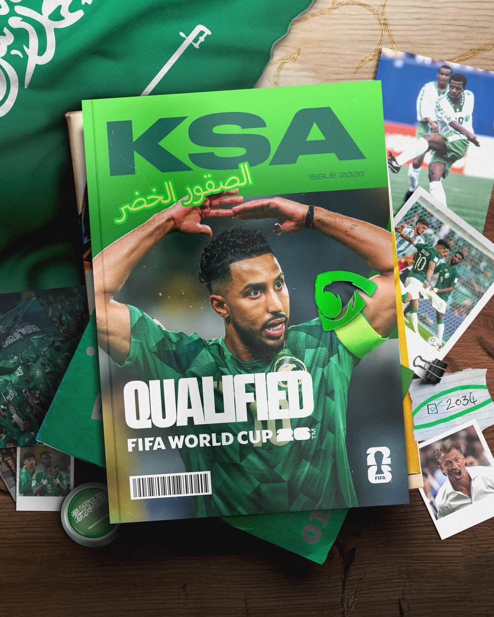 Spice919fm's tweet image. 🚨OFFICIAL: Saudi Arabia🇸🇦 have secured their spot in the World Cup ✈️

#WeAre26 
#FIFAWorldCup 
#SpiceSports