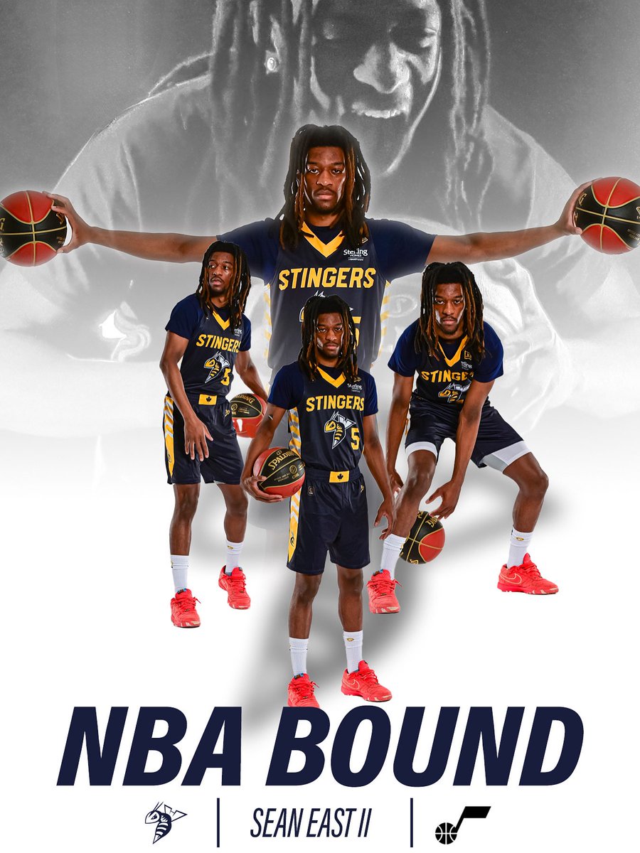 ED_Stingers's tweet photo. FROM THE HIVE TO THE NBA🐝
A massive congrats to Sean East II on signing with the @utahjazz !🎶
Sean lit up the league this season, breaking the single season scoring record and being named to the 2025 All-CEBL First Team.🌟 https://t.co/kc9mWcmn7x