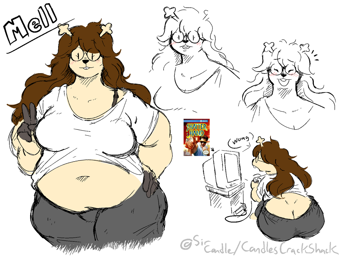 TheCrackShack69's tweet image. Here&apos;s a little something I whipped up for my good pal @Mellaroo64, their sona&apos;s real cute and I want to take a crack at drawing them.