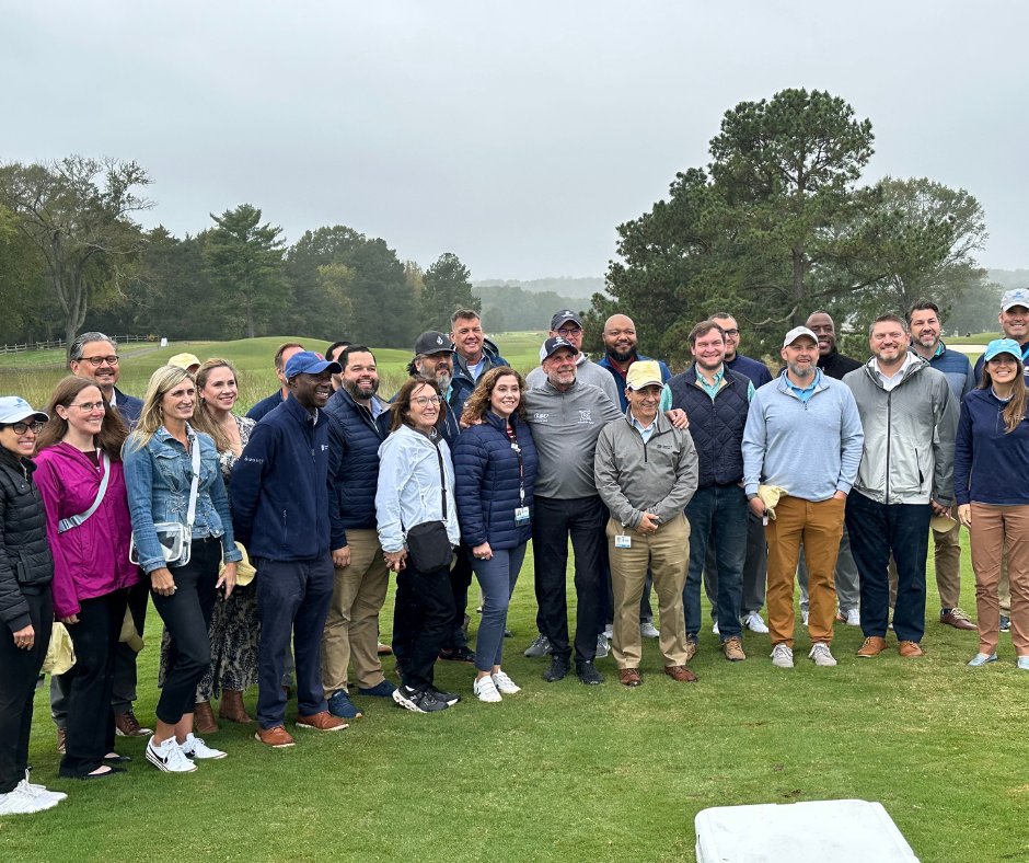kftchampionship's tweet photo. The weather might have been a bit gloomy, but our friends from @DominionEnergy showed up and showed out for this morning's player demo with @ChampionsTour Pro Doug Barron. Special thanks to Doug for sharing his tips and insights with the group this AM! β³οΈπ #DECCGOLF https://t.co/BvIoKuKk4s