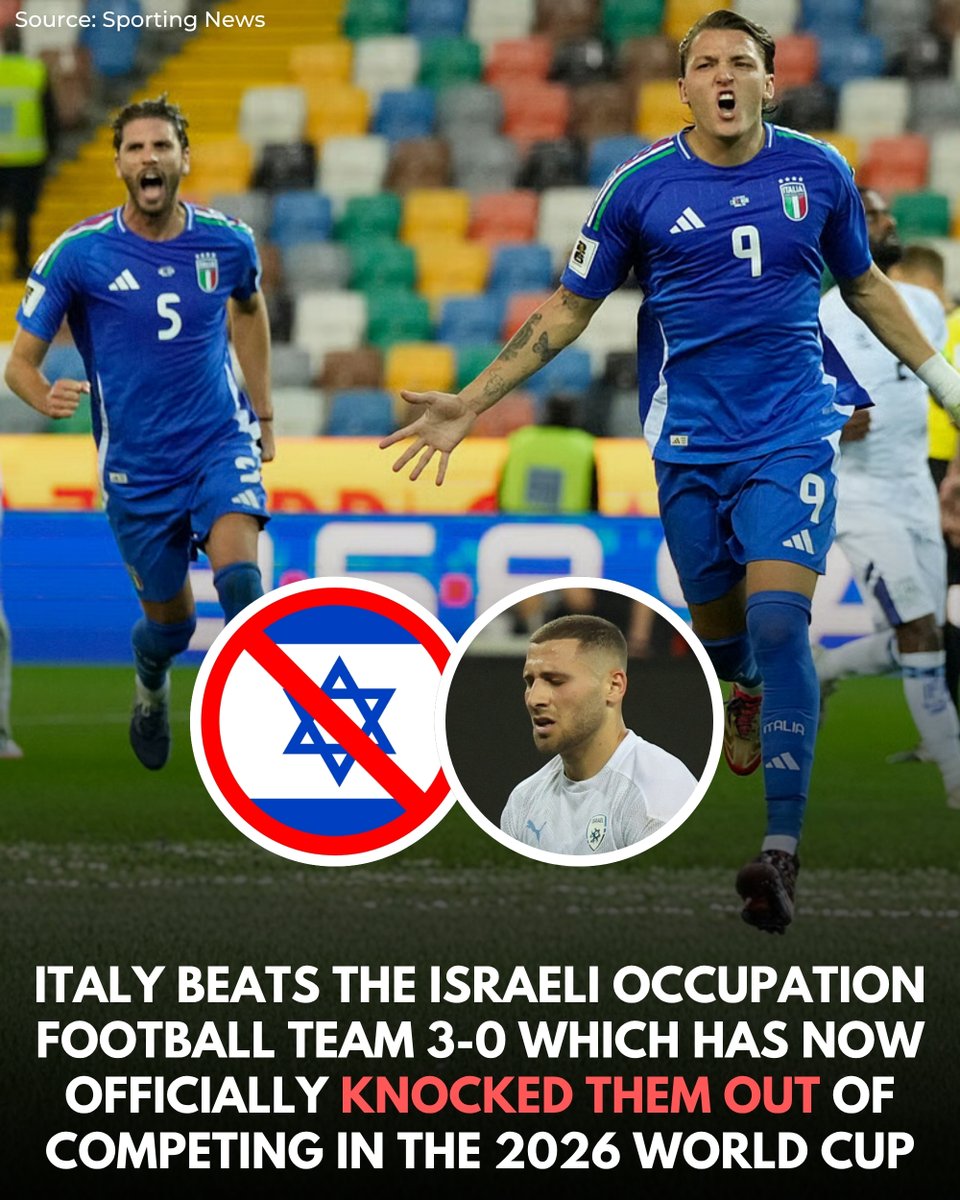 WearThePeace (@wearthepeaceco) on Twitter photo Israel is out. FIFA are hypocritical in their stances and didn’t kick the occupation’s football team, which is full of former IOF soldiers, from competing, so the Italian team had to kick them out themselves 💪 Israel is out. FIFA are hypocritical in their stances and didn’t kick the occupation’s football team, which is full of former IOF soldiers, from competing, so the Italian team had to kick them out themselves 💪