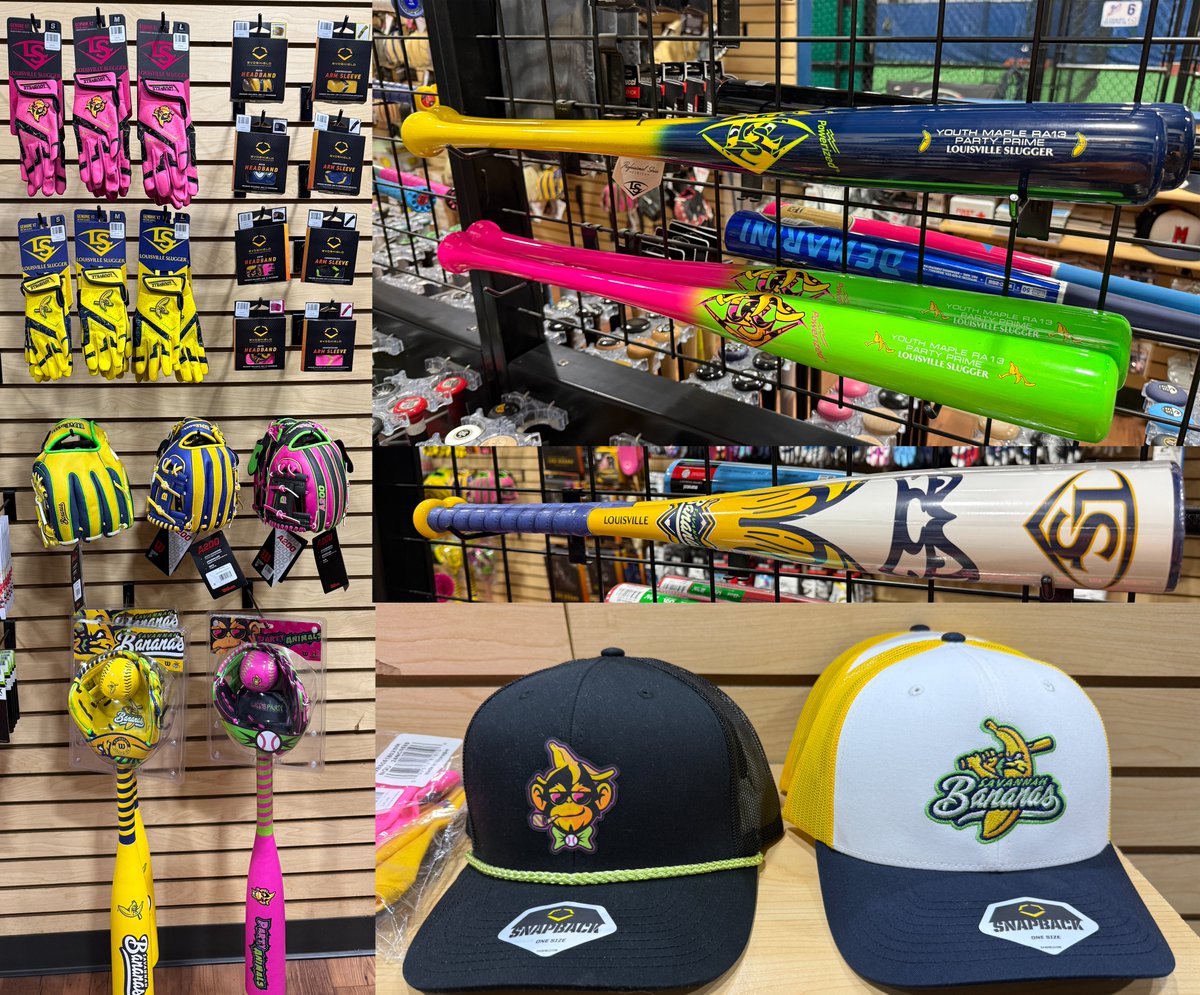 Gov's Training Academy (@govstraining) on Twitter photo Banana Ball has invaded our pro shop!
We've got Bananas gloves, wood and metal bats, batting gloves, bat bags, arm sleeves, head bands, hats and more!
Get your Bananas and Party Animals gear here while it lasts! Banana Ball has invaded our pro shop!
We've got Bananas gloves, wood and metal bats, batting gloves, bat bags, arm sleeves, head bands, hats and more!
Get your Bananas and Party Animals gear here while it lasts!