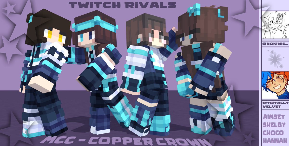 TotallyVelvet's tweet image. ⭐️They have style, your honor
MCC: The copper crown - Aqua Axolotls
Collab w/ @nokiwis_ 

Skin downloads below! || RTs Appreciated 
[ #mcc #mccskins #aquaaxolotls ]