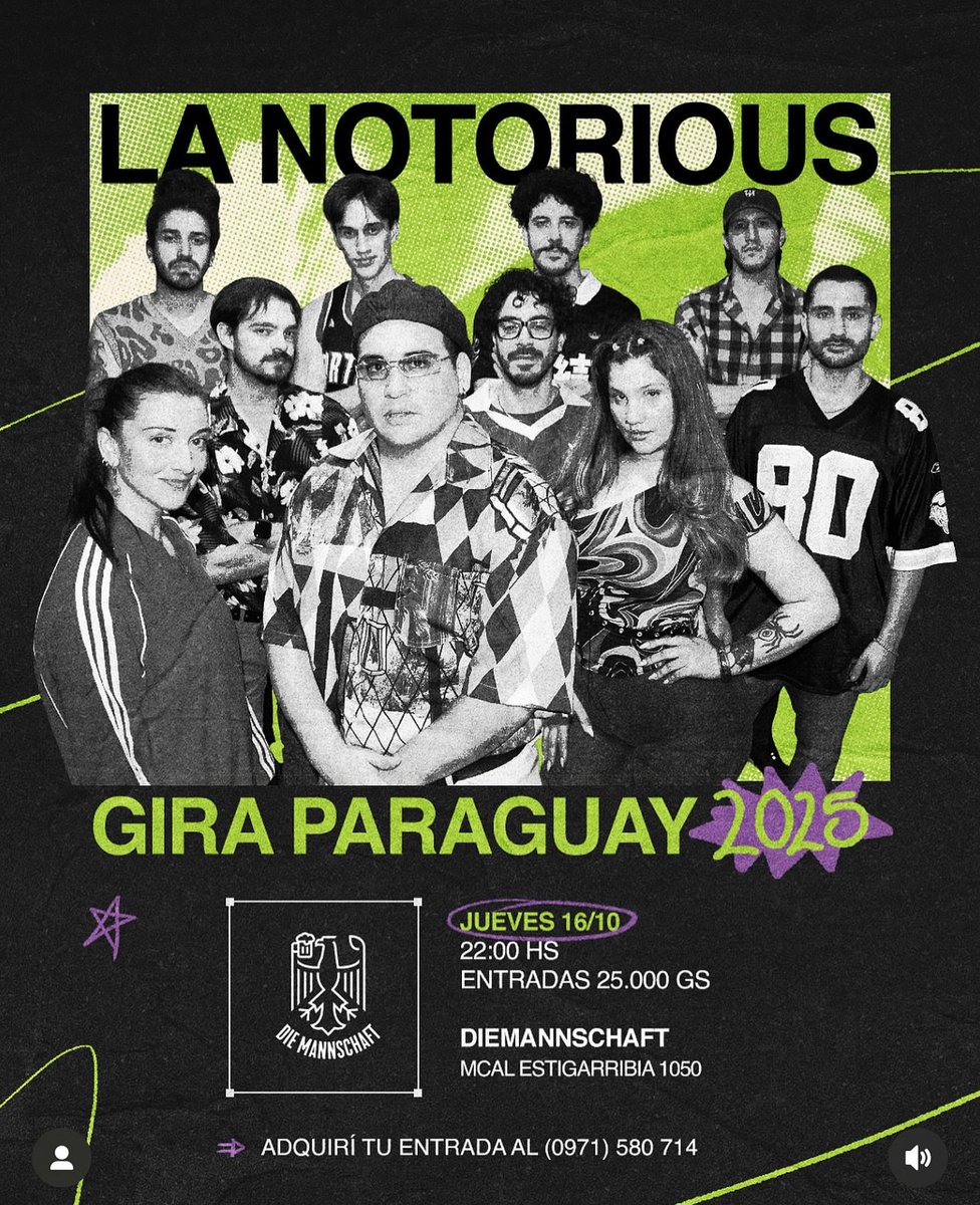 diemannschaftpy's tweet image. ESTE JUEVES 16/10 arrancamos la semana musical 🎤 ARGENTINA 🇦🇷 @lanotorious_ en vivo en el CENTRO.
📲 0985596307 WHATSAPP.
Abrimos 16hs para el AFTER 🍻. 
CONCIERTO 22hs aprox.
📍MCAL ESTIGARRIBIA 1050 c/ EEUU.
Prost! 🍻🇵🇾🇩🇪🔥🤘🏻