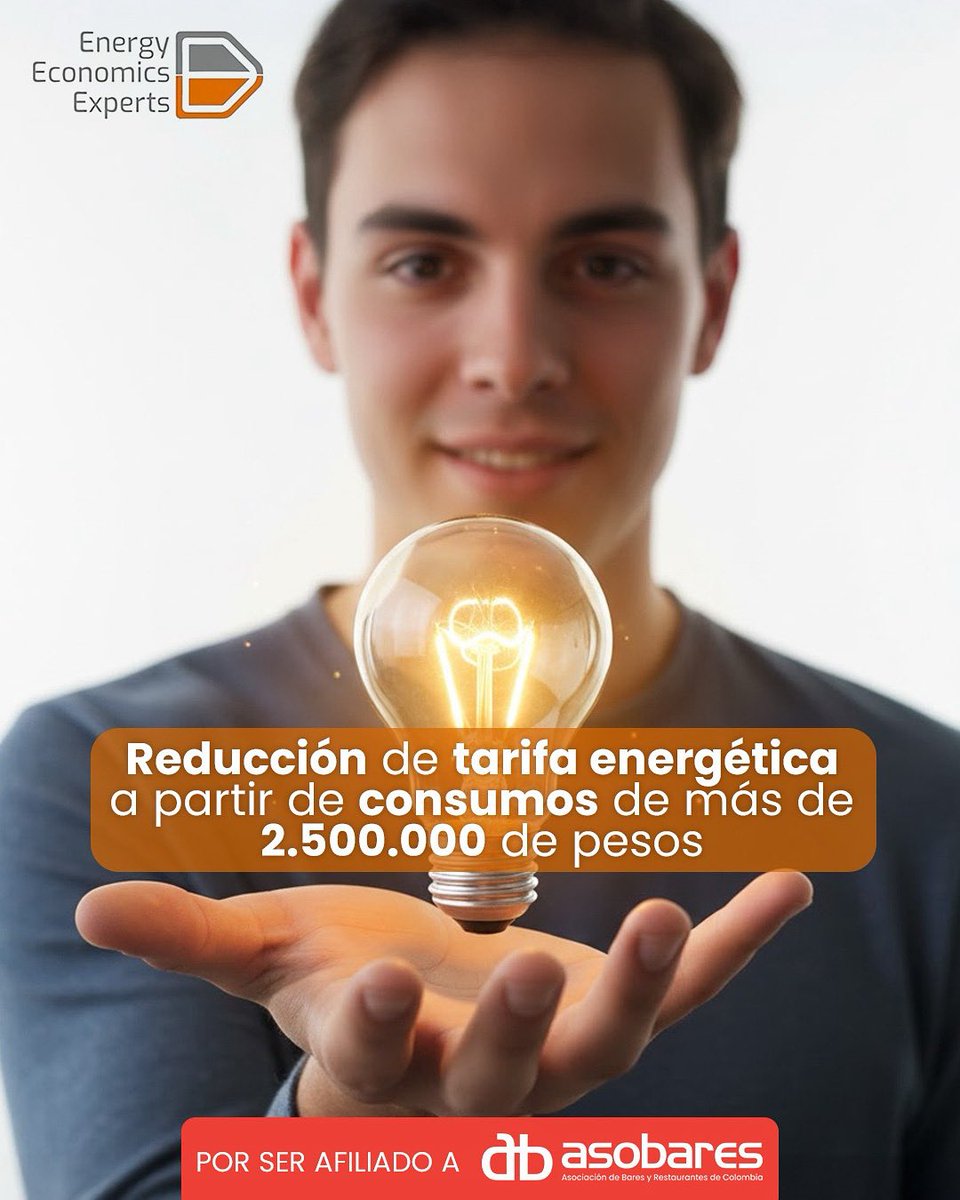 ¿Tu consumo energético supera los $2.500.000?

Reducción de tarifa con nuestro Aliado en energética a partir de consumos de mas de $2.500.000 por ser afiliado Asobares

Menos gasto, más rentabilidad. ⚡

No esperes mas y conoce todos los beneficios en: asobares.org/aliados/
