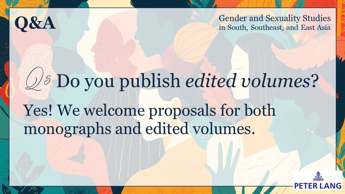 Great for pre-/conference organizers -  Talk to our co-editors: me <a href="/divkan1/">Divya Kannan</a>, <a href="/sreejata_paul/">Sreejata Paul, PhD</a>, <a href="/LoveOrJunel/">Jonalou Labor</a>, and 
Naifei Ding

#GenderSexualityPeterLang #GenderSexualityAsia