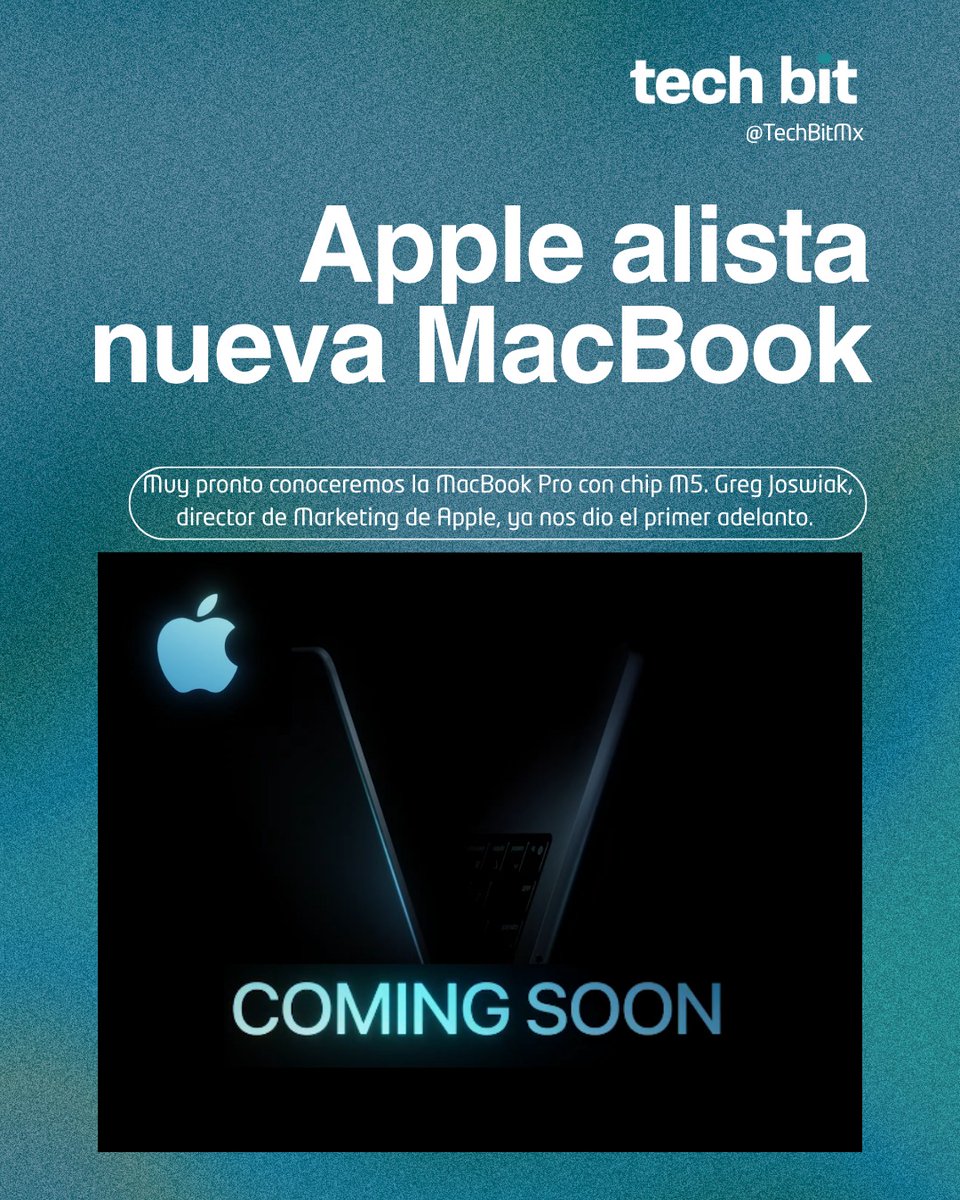 TechBitMx's tweet image. 🤩El jefe de marketing de Apple, Greg Joswiak, acaba de encender la expectativa al adelantar en redes sociales el lanzamiento de un nuevo producto. 🍏⚡️