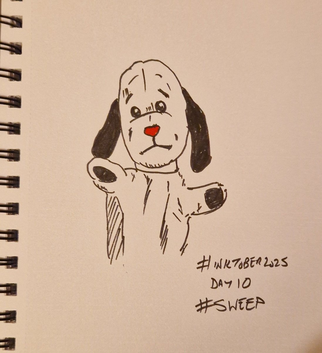 Tonights #inktober2025 catch up #reckless - a nod to a #publicinformationfilm (anyone got a link to it?) - #heavy (Neil from the Young Ones) and #sweep - too easy...