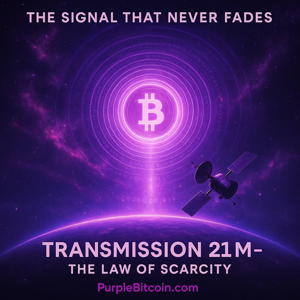No interference. No inflation. Only signal. The purple frequency hums. Only those tuned in can hear it.
