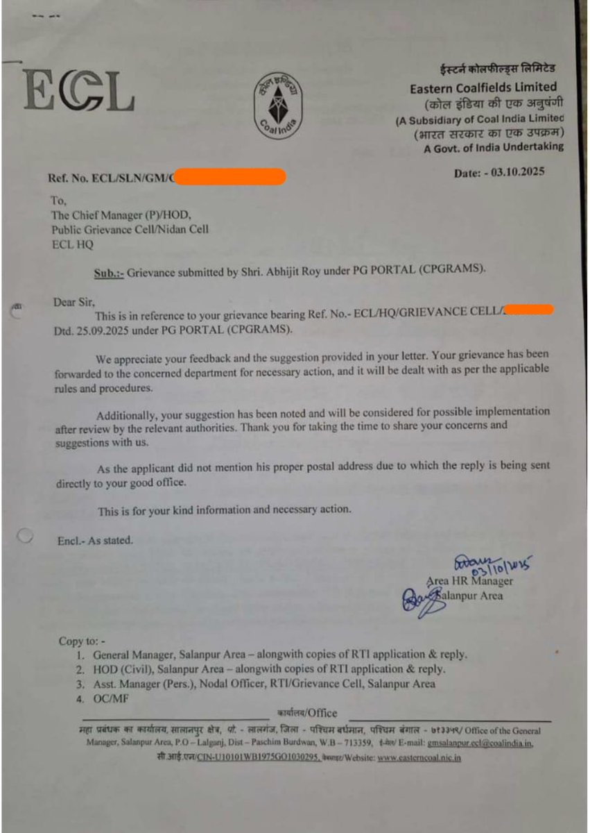 _royabhijit's tweet photo. A Community Hall at Sirisberia, shows a board claiming it's an ECL CSR-funded project worth ₹32,57,761 but sources say it’s not CSR.
Such cases raise doubts on CSR transparency.ECL is a Maharatna, we respect it  hope truth will be clarified soon.@CoalMinistry @kishanreddybjp https://t.co/JxRGl0RVua