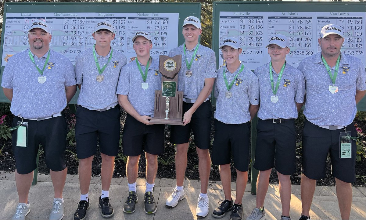 ⛳️ #OHSAA GOLF: Congratulations to Pettisville for finishing as the 2025 Division III Boys Golf State runner-up with a two-day score of 641!