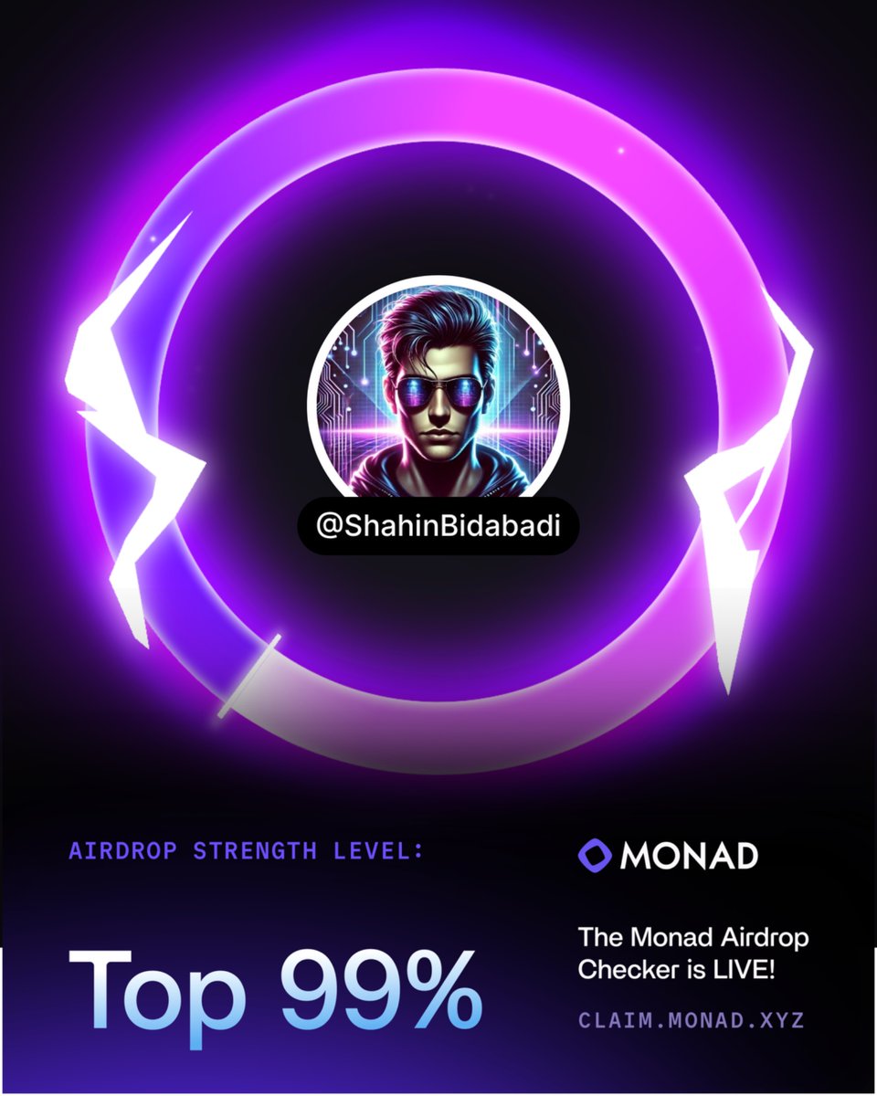ShahinBidabadi's tweet image. Top 99% 💜
Thanks @Monad for the ride — this is just the beginning 🚀
#Monad #MainnetArc #Airdrop

see you on october 28th 🎁