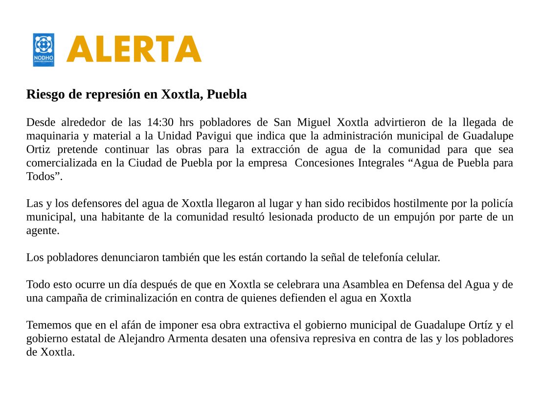 #ALERTA #Xoxtla