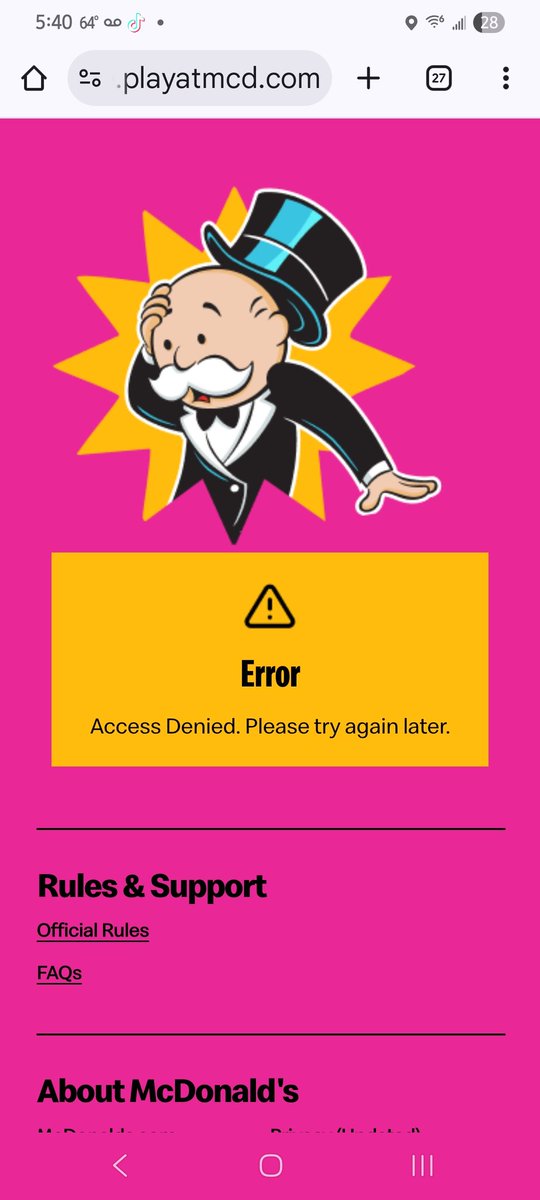 GretchenJL74's tweet photo. @McDonalds what is this??? This happens to all my links in my email???? https://t.co/Z7jzDy3nuX