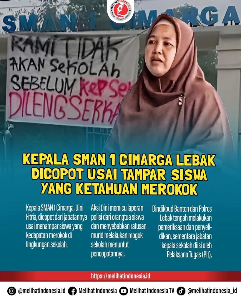 Wage_Esuk's tweet photo. Kepsek duberhentikan gara gara tampar siswa merokok,,Miris sekali dunia pendidikan Kita.#kamibersamabudini https://t.co/ST3pf7T7tz