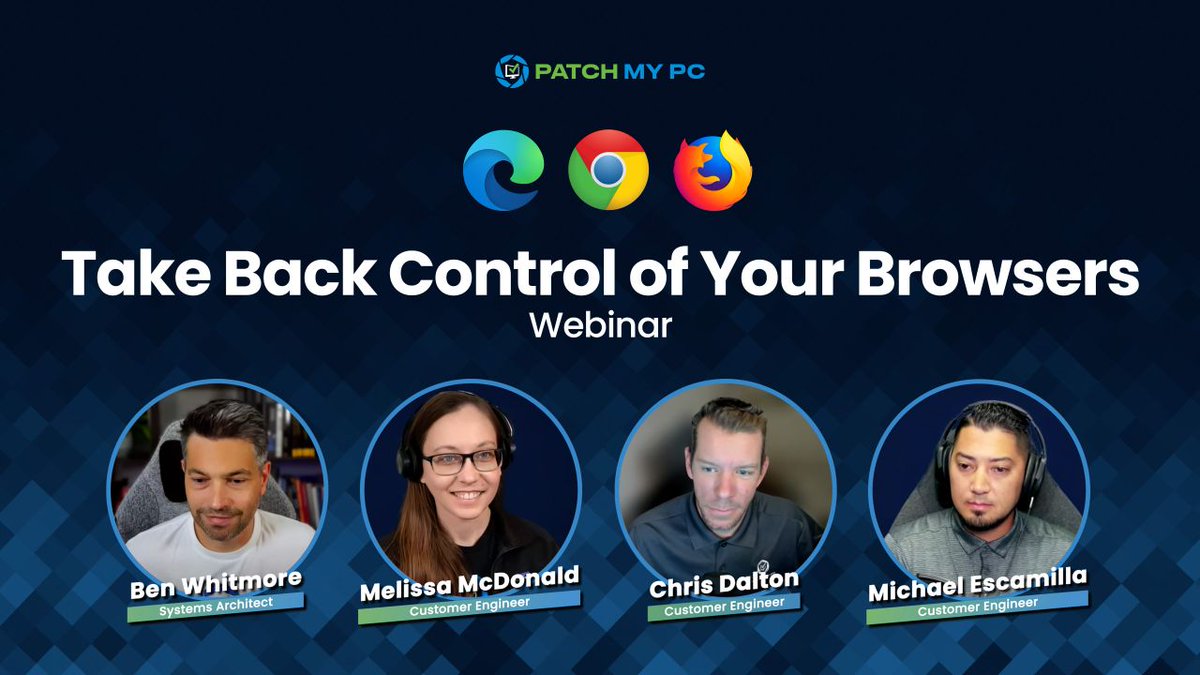 PatchMyPC's tweet image. Your browser is the new attack surface.

Every tab and every “trusted” extension is a potential entry point.

In our latest webinar, we uncover how browser chaos happens and how to stop it.

Watch the replay ➡️ bit.ly/4hgSzAW

#BrowserSecurity #Intune #AdvancedInsights…