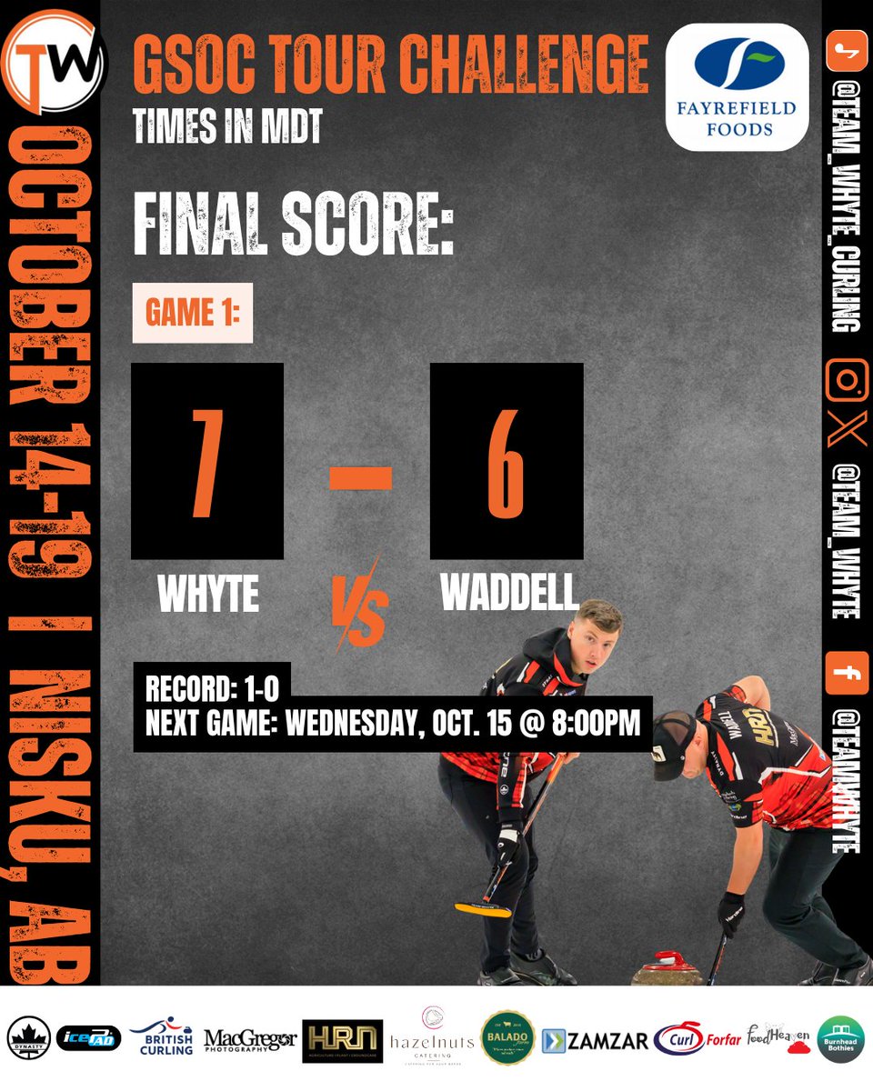 Starting things off with a W 👊🏻

#TeamWhyte #GSOC #LetsRock
