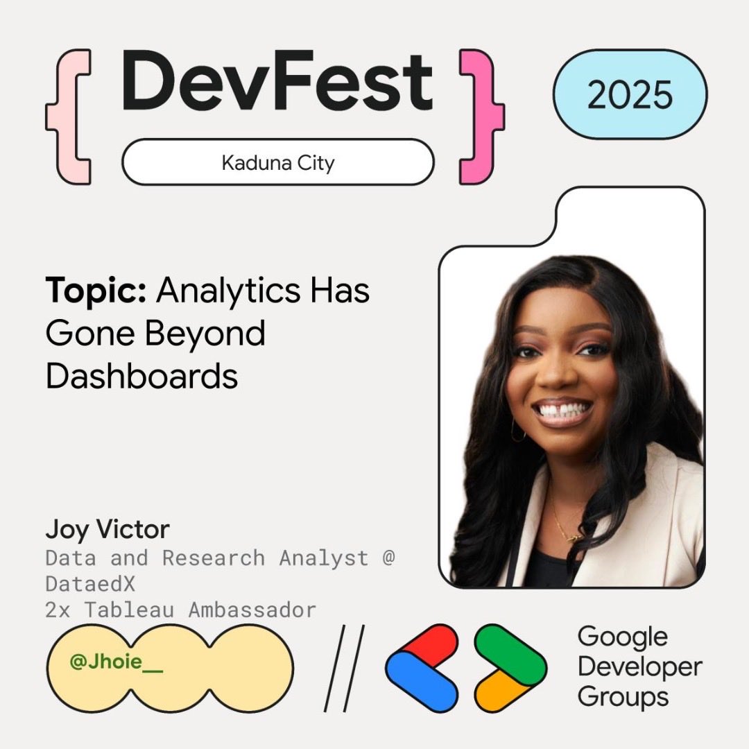 GDG KADUNA CITY (@gdg_kaduna) on Twitter photo You know that kind of speaker who lights up a room — with words, wisdom, and warmth?
That's <a href="/Jhoie__/">Joy Victor</a>  💐🧡
She's a Data Analyst with a heart for Al ethics, always reminding us that behind every dataset, there are real people and real stories 💐 You know that kind of speaker who lights up a room — with words, wisdom, and warmth?
That's <a href="/Jhoie__/">Joy Victor</a>  💐🧡
She's a Data Analyst with a heart for Al ethics, always reminding us that behind every dataset, there are real people and real stories 💐