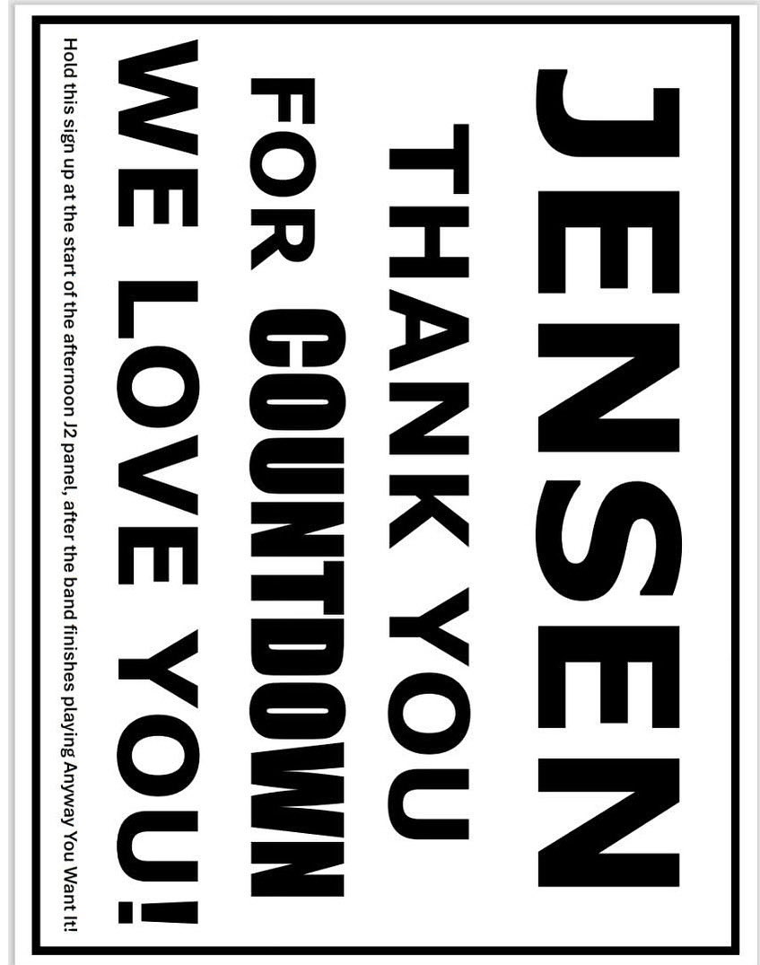 ashlockwood01's tweet image. In relation to #savecountdown & #spnnash I want to make sure Jensen knows how much we love & support him after the cancellation of Countdown this week
Can we please get this shared as much as possible within our community before the con? 💚 #spnfamily #supernatural #jensenackles