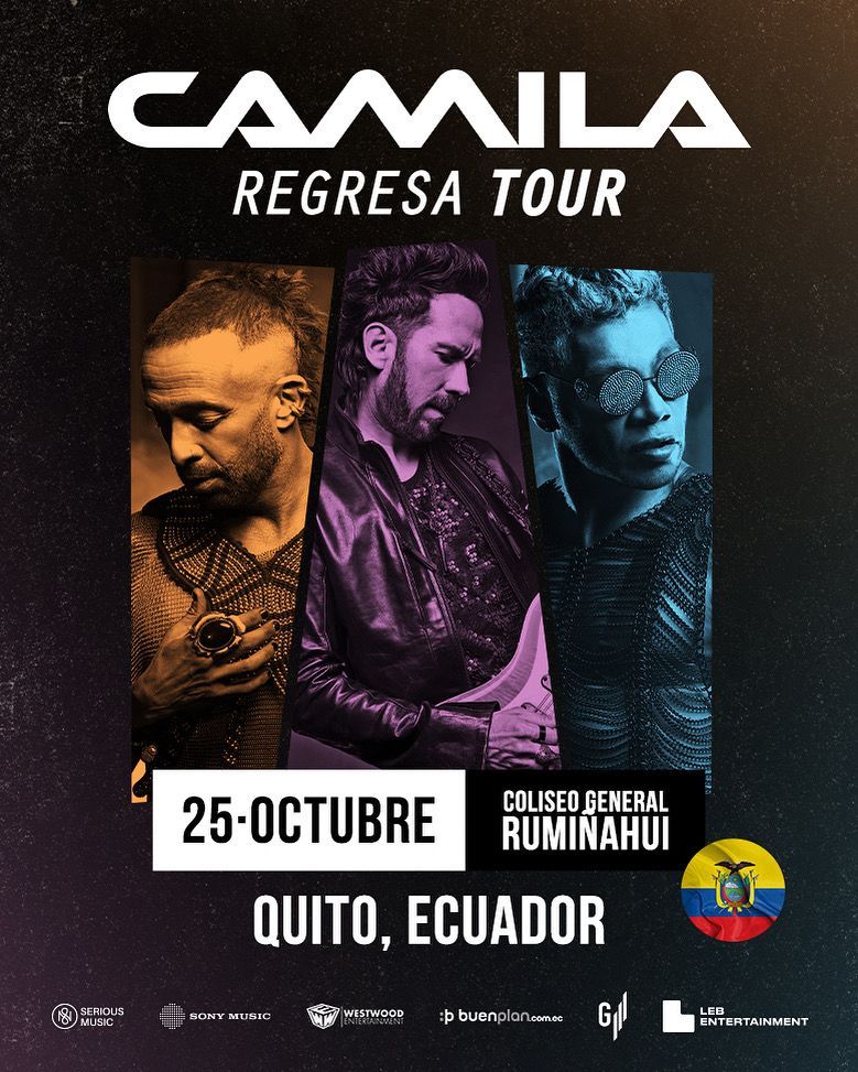 Quito, la noche se acerca. 🇪🇨🔥
Este 25 de octubre el Coliseo General Rumiñahui será testigo de una noche inolvidable del Regresa Tour. ✨🎤

🎟️ Últimos boletos: buenplan.com.ec/event/camila-r…

¿Quién ya tiene el suyo? 👀

#CamilaRegresaTour #CamilaEnQuito