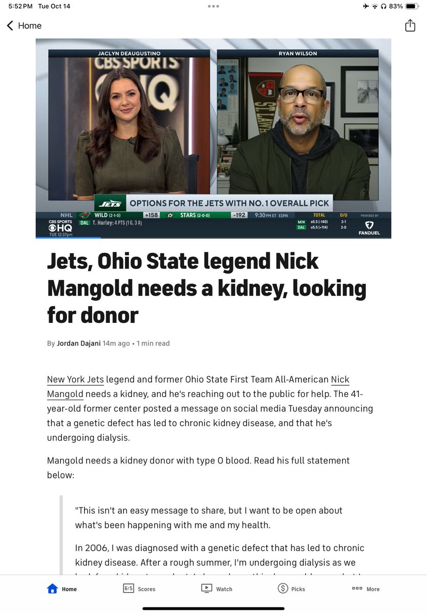 I’d be willing to get tested and donate if he’d accept a MICHIGAN kidney.