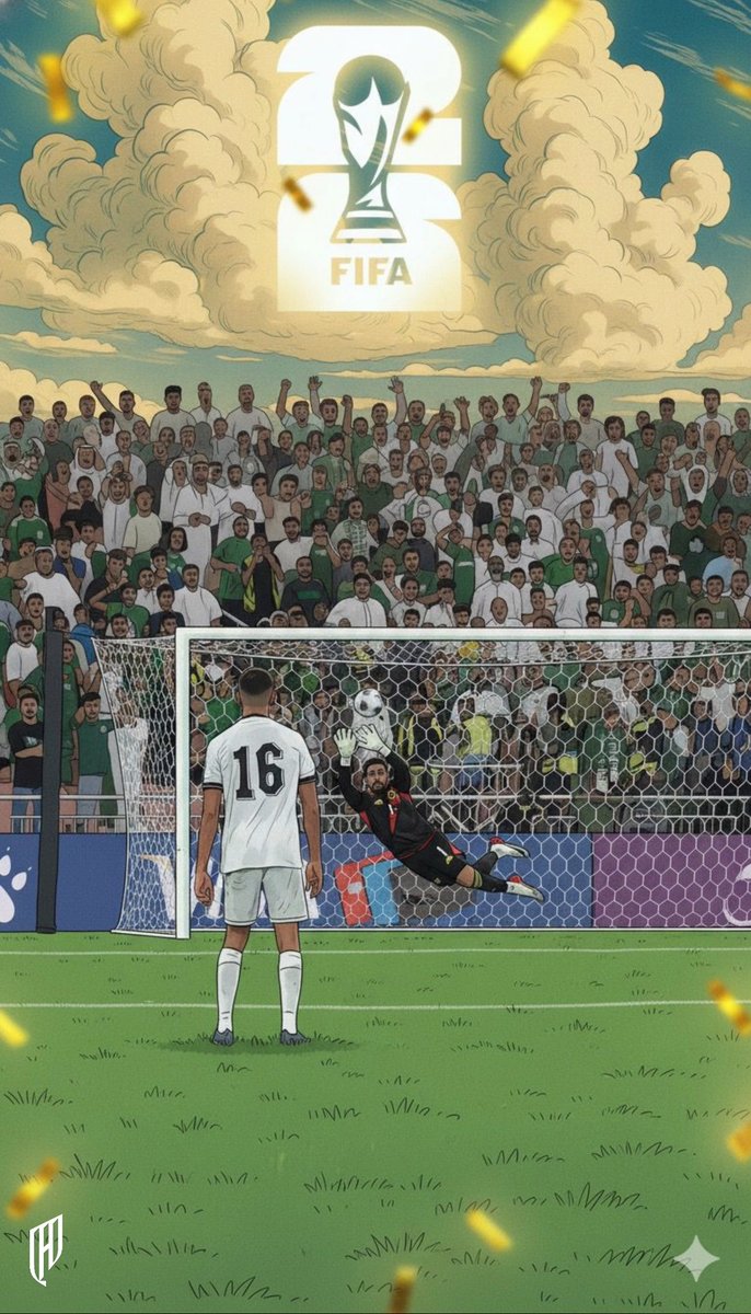 Alqadsiah's tweet image. لحـظة ما ننساهـا يا "نـواف" 🦅🇸🇦
#القادسية | #الأخضر_إلى_كأس_العالم_2026