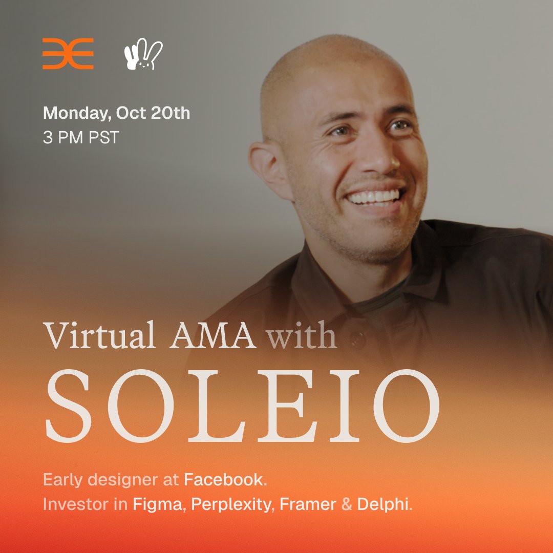 withdelphi's tweet image. Ever wanted to ask the inventor of the Like Button a question?
Now’s your chance.
Join our AMA with @soleio - early designer at Facebook, Dropbox, and investor in Figma, Perplexity & more.
Hosted in partnership with @DsgnBuddies
RSVP: luma.com/t8lcptt0