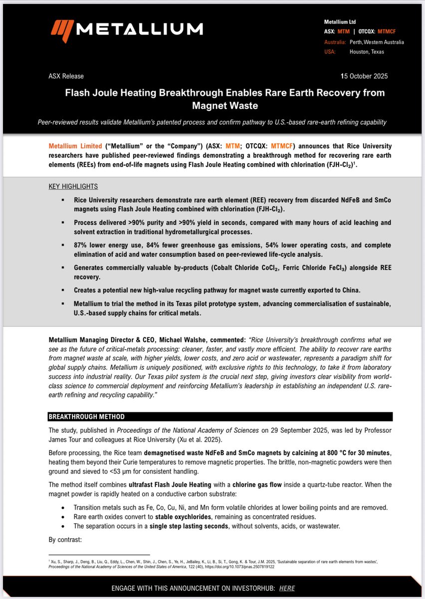 $MTM
Morgan Stanley new sub holder and new REE recovery breakthrough ann this morning