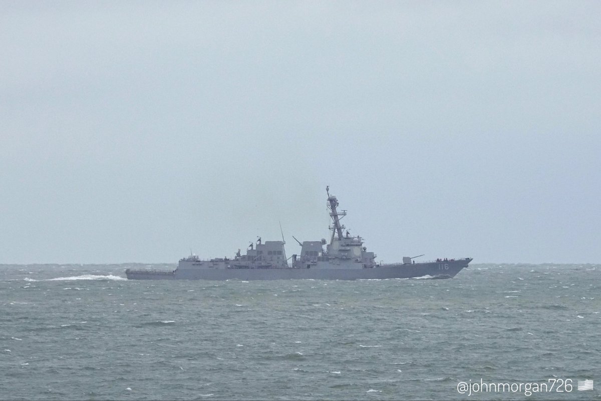 johnmorgan726's tweet photo. USS THOMAS HUDNER (DDG-116) ๐บ๐ธ Arleigh Burke-class Flight IIA guided missile destroyer four miles off the coast of Virginia Beach after leaving Naval Station Norfolk (NOB) Virginia. #UnitedStatesNavy #USSThomasHudner #DDG116 #ShipsInPics https://t.co/hWkpFyyhid