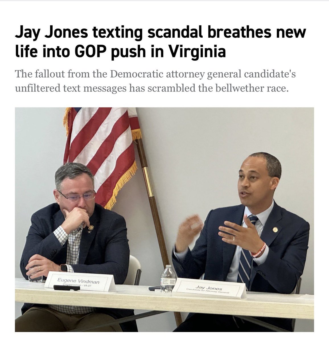 <a href="/politico/">POLITICO</a> I unequivocally condemn the vile and racist thing said in this group chat.

Now, can you condemn Jay Jones?

Why did you not write a similar headline when he said he wanted to murder his political opponent and their kids?

Please explain.