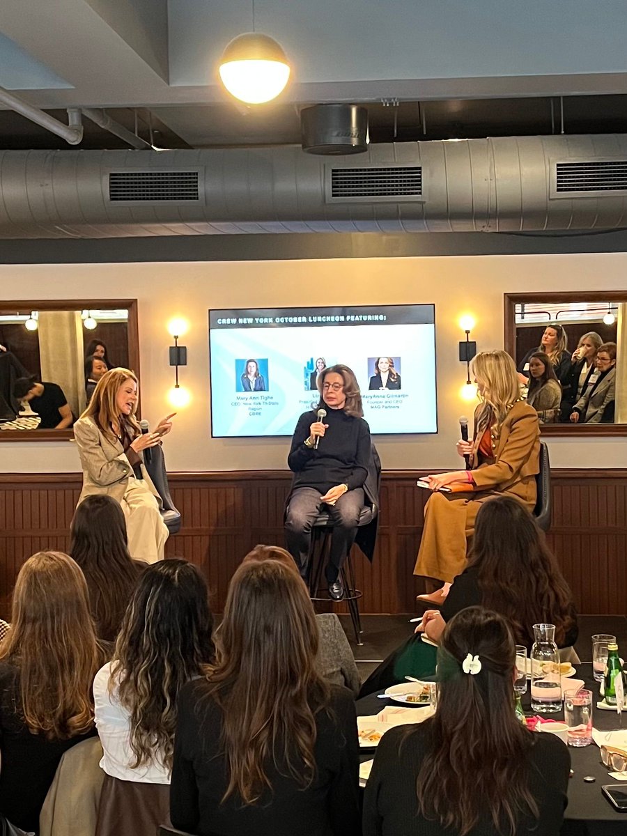 Today I'm inspired MaryAnne Gilmartin, Founder &amp; CEO of MAG Partners and Mary Ann Tighe, CEO of the New York Tri-State Region for CBR at CREW's monthly luncheon. #inspiration #interiordesign #commercialdesign #apartmentdesign #dianamosherassociates #jacksonheightsinteriordesigner