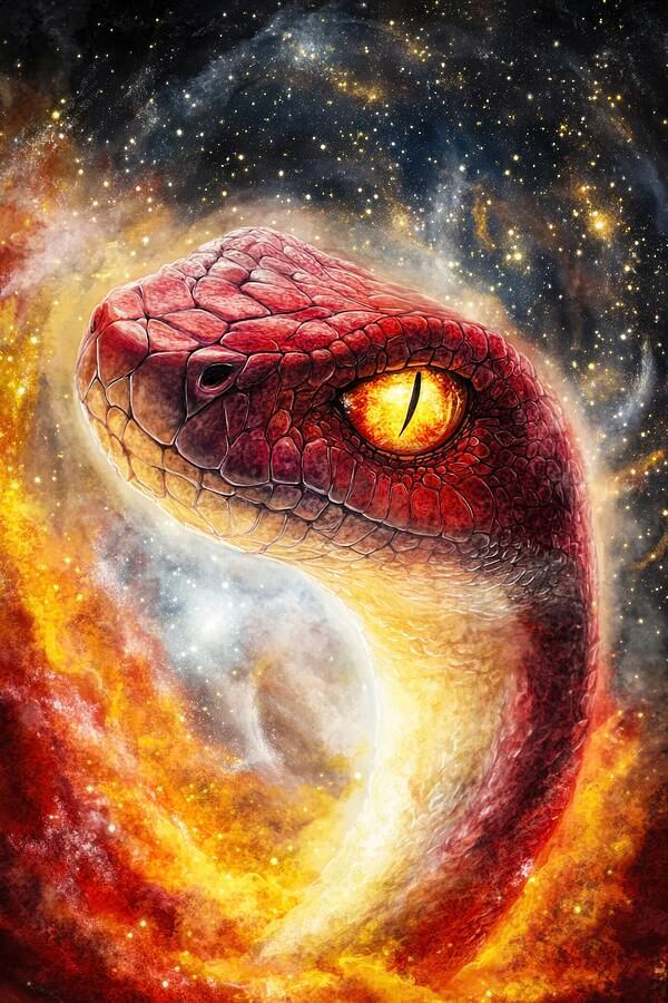 Cosmic Serpent - Guardian of the Stars. Wall Art Prints: matthias-hauser.pixels.com/featured/cosmi… #snake #YearOfTheSnake