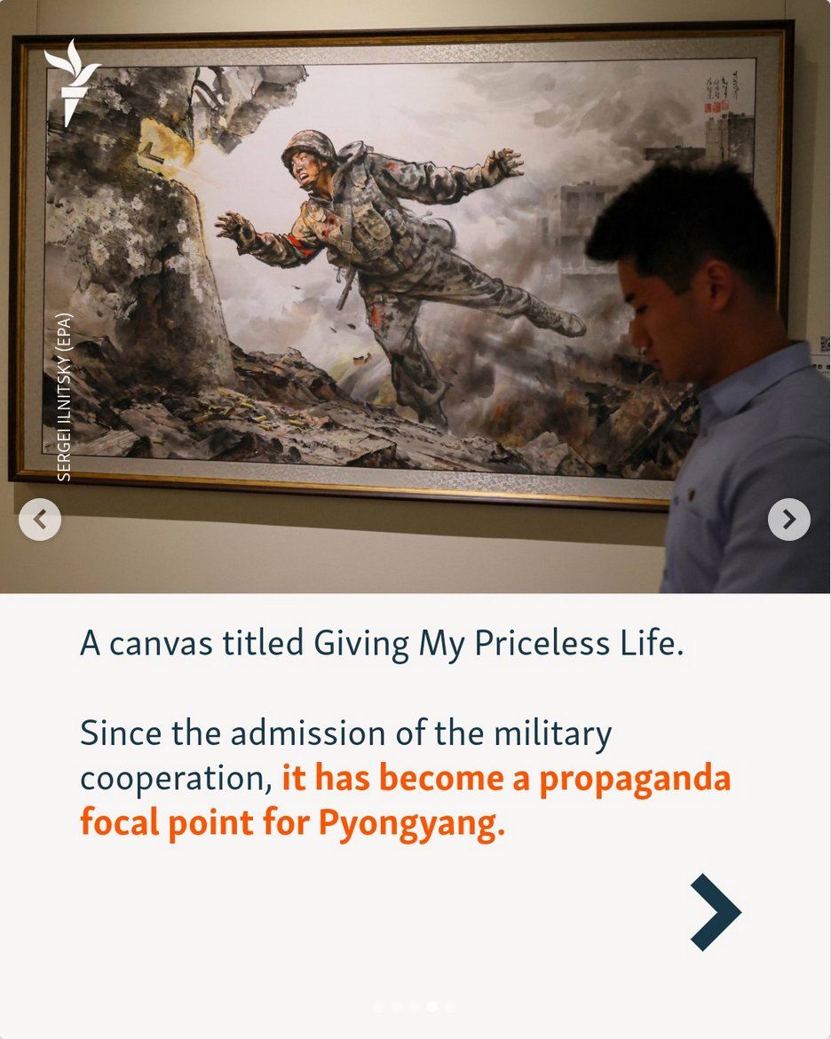 SebaGobert's tweet image. En Corée du nord, une exposition glorifie la participation des soldats de Pyongyang à la reconquête de l&apos;oblast de Koursk.

Il y a encore quelques semaines à peine, la Kremlinosphère martelait que tout nord-Coréen en Russie était un fake.