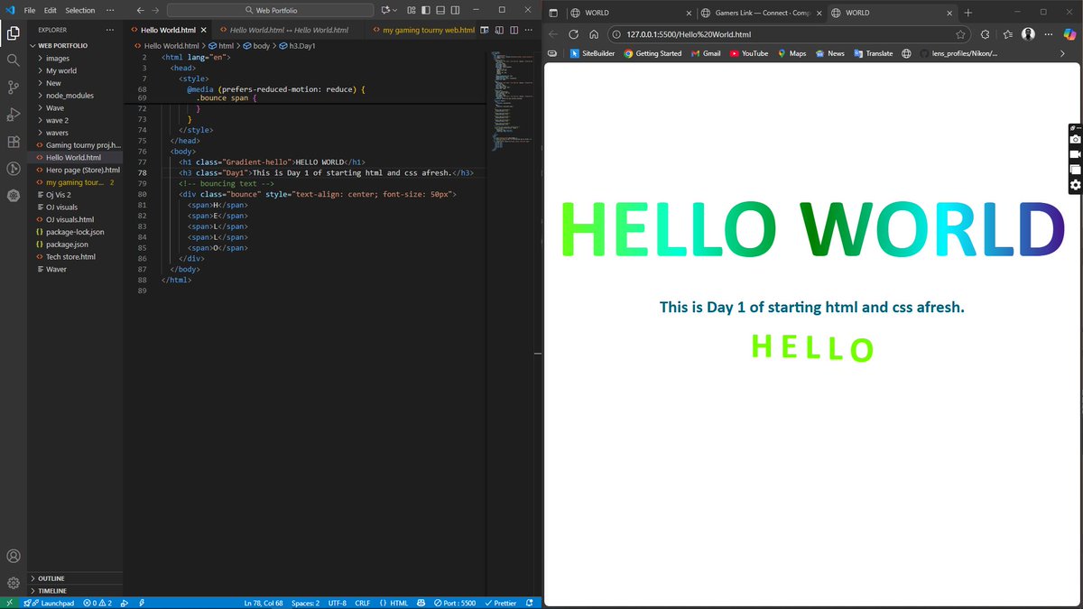 OluwatobI_11's tweet image. Wrote my first code — “Hello World.” Starting HTML & CSS afresh 😅😅
#HTML #html5 #cssforbeginners #css #frontenddevelopment #Consistency #day1