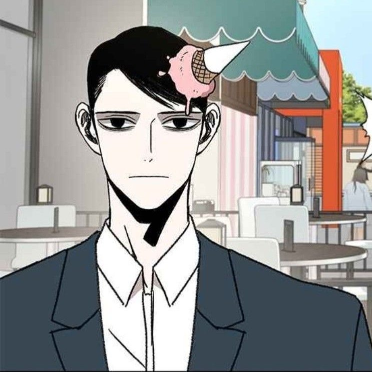 . . . ¿te hice algo? . . . 

— Le tiraste accidentalmente un helado en la cabeza a Yu —