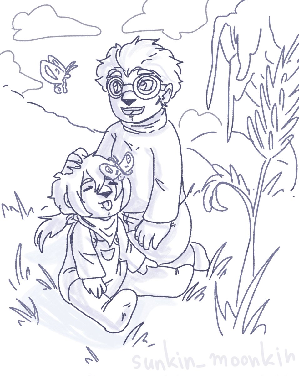 After a looong break (since i came back home from Australia i have been in a artblock) i finally managed to doodle something for here!
Very simple, but i do think its cute! Just Tech and Omega enjoying butterflies together 
#StarWars #TheBadBatch