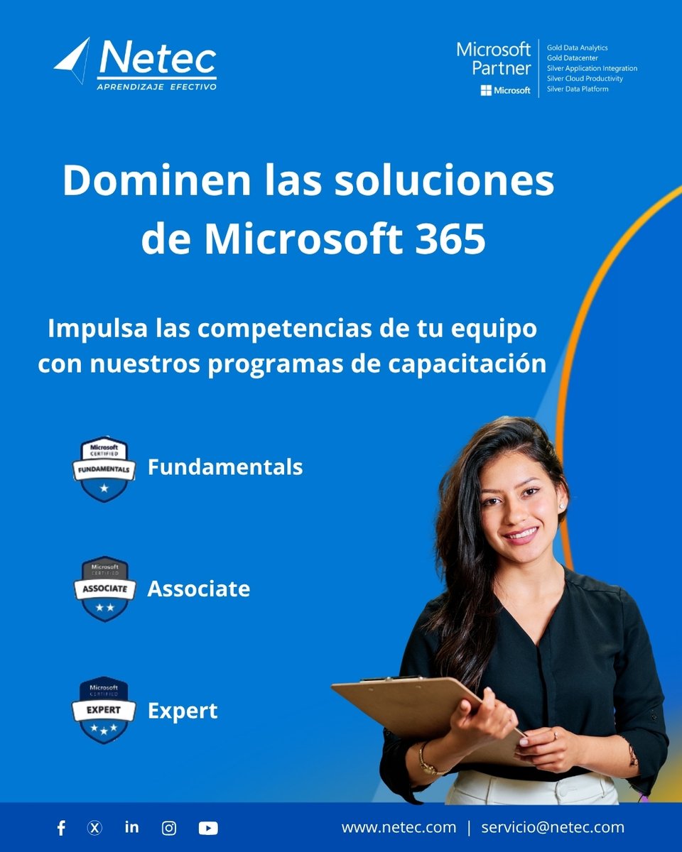 netec's tweet image. 💼 Lleva el potencial de tu organización al siguiente nivel con Microsoft 365.
Optimiza la colaboración, incrementa la productividad y mejora la administración de tus entornos empresariales.
🔗 Inscríbete aquí ➡️ hubs.la/Q03NvQrC0
#NetecConecta #Microsoft365
