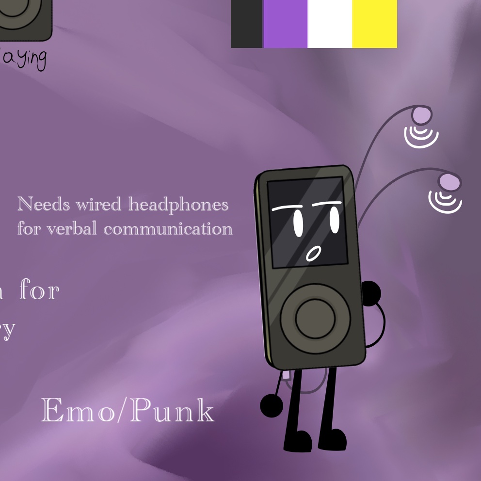 Mangodexter's tweet image. mp3 player represents my selective mutism and my high frequency hearing loss