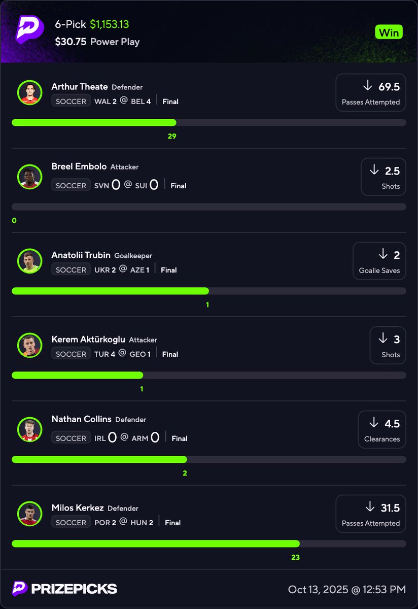 <a href="/aymen5k/">aymen</a> + <a href="/ALex_GoLaz0/">Alex</a> cashed the premium out 37.5x today 😮‍💨

they been cooking all international break, make sure u give em a follow 🤝

$25 to one person who likes/rt 🙏

3 days free: dubclub.win/twizzinho

#gamblingx #prizepicks