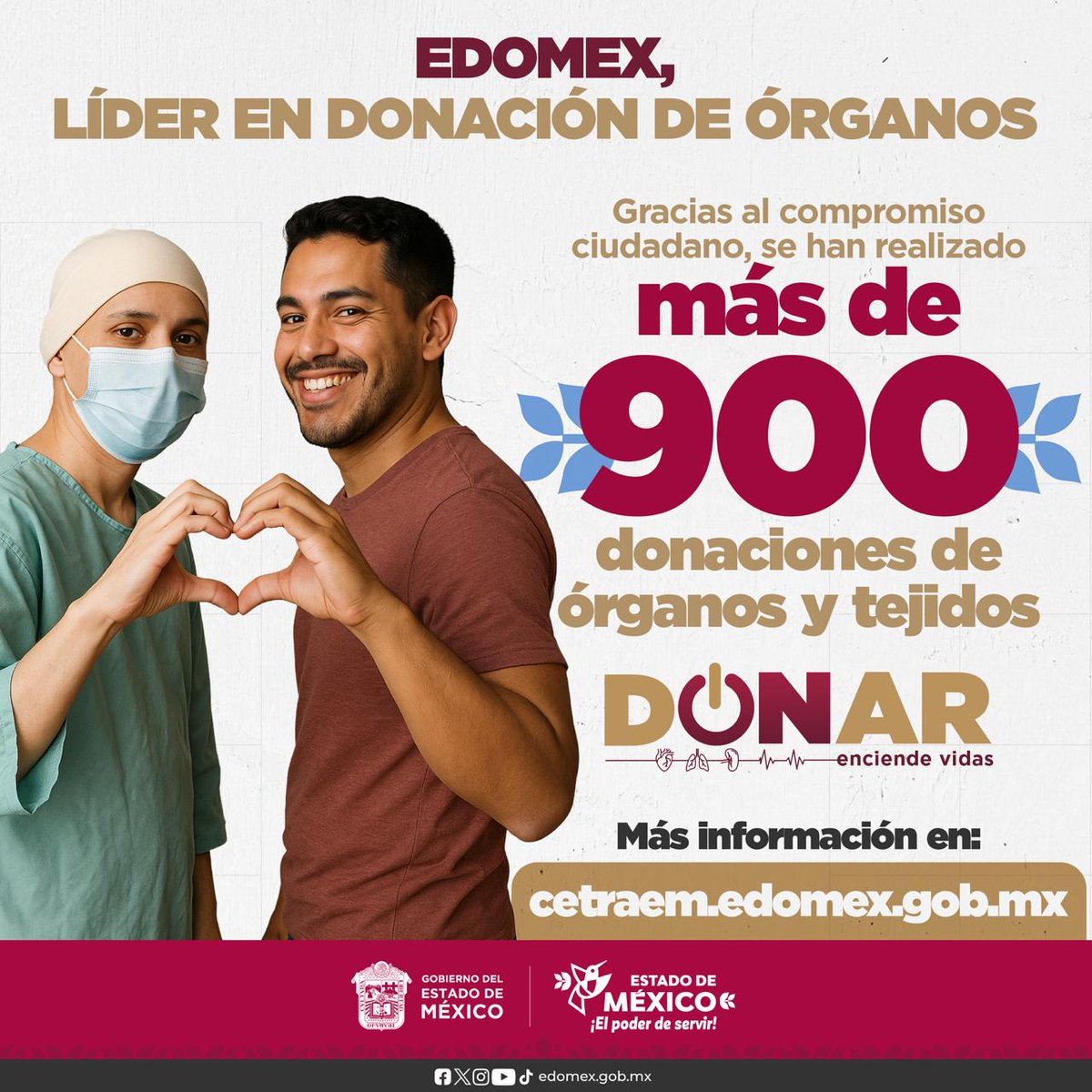 SS_Edomex's tweet image. #DonarEnciendeVidas || El #EdoMéx es líder en donación y trasplantes de órganos.
Si estás interesado ingresa a: cetraem.edomex.gob.mx y conoce más sobre cómo donar vida.
#ElPoderDeServir