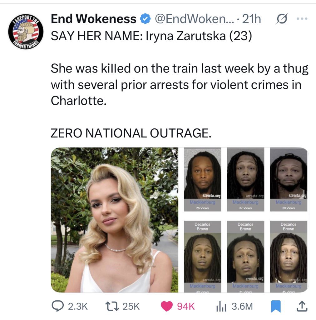 JakeLangJ6's tweet image. For every white on black assault
There are 31 black on white assaults in America
I’m sorry but we simply just don’t care anymore