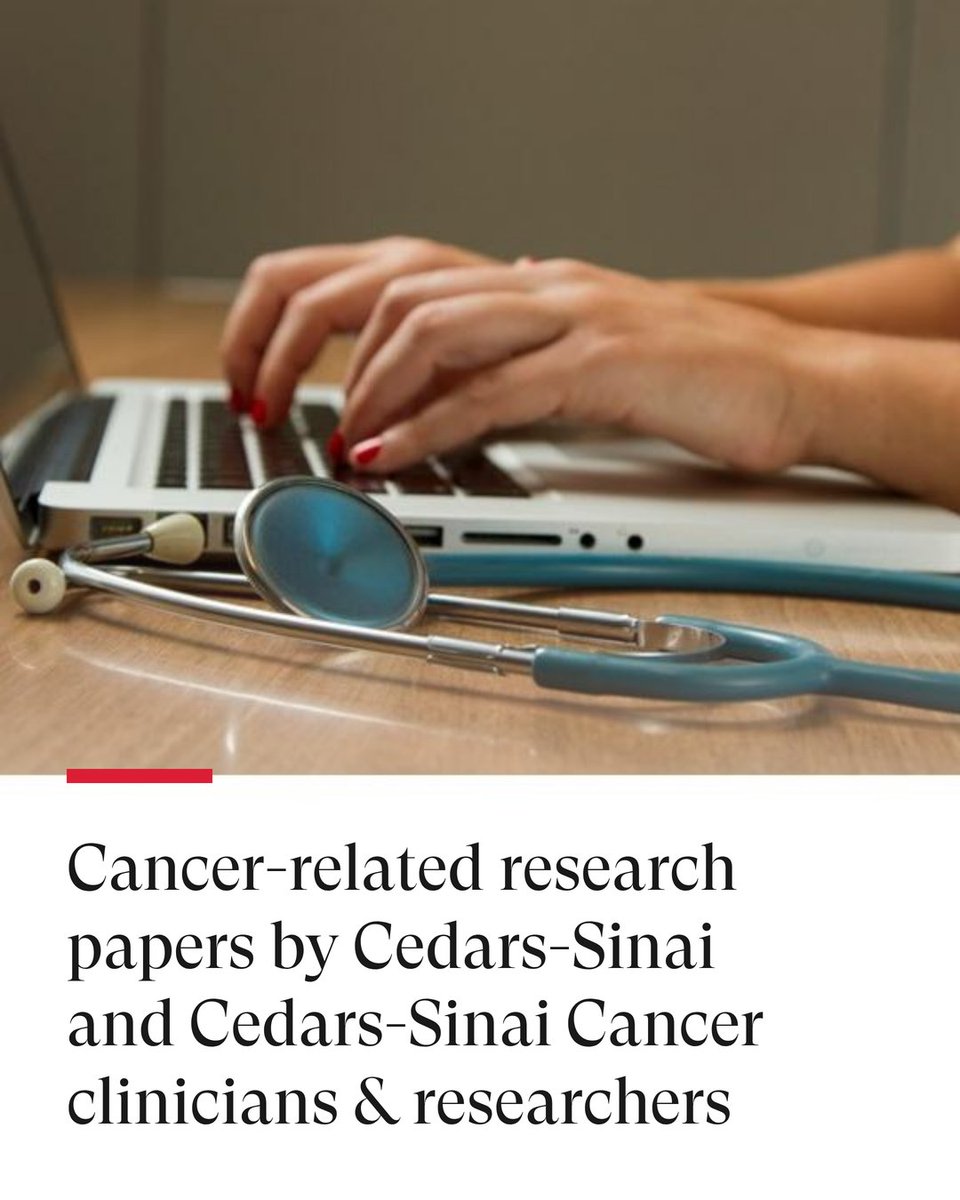 CSCancerCenter's tweet image. Read the latest cancer-related publications from Cedars-Sinai and Cedars-Sinai Cancer clinicians and researchers! Follow this link on LinkedIn for a listing of these cutting-edge research papers.
linkedin.com/feed/update/ur…