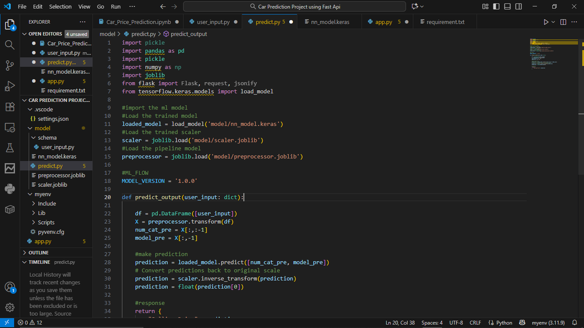 Goshen_Engineer's tweet image. 📅 Day 17 of #100DaysOfML
I’ve officially started rebuilding my earlier project using FastAPI, applying everything I’ve learned from the past few days of study and practice.
#FastAPI #Python #MachineLearning
